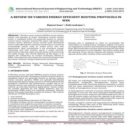A Review on Various Energy Efficient Routing Protocols in WSN