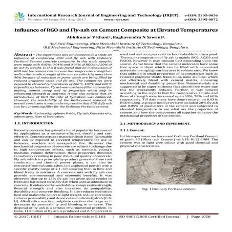 Influence of RGO and Fly-Ash on Cement Composite at Elevated Temperatures