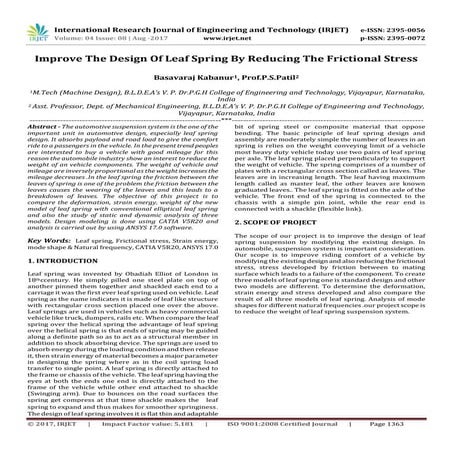 Improve the Design of Leaf Spring by Reducing the Frictional Stress