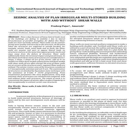 Seismic Response of Multi storey Flat Slab Building with and without ...