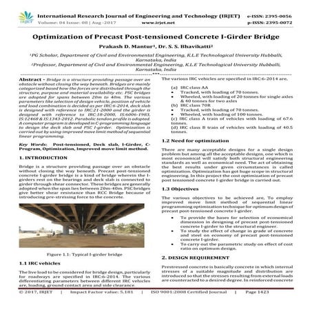 Optimization of Precast Post-tensioned Concrete I-Girder Bridge