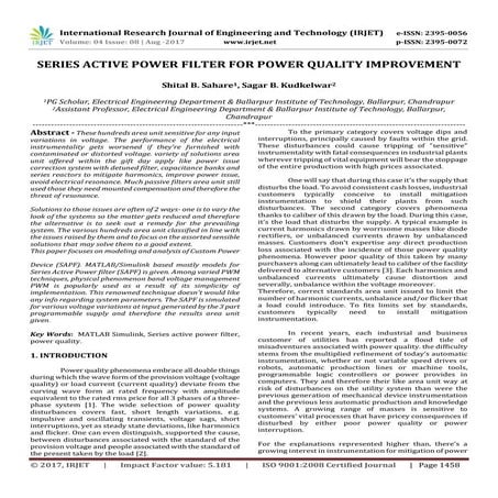 improvement of electrical power quality using series active and shunt ...