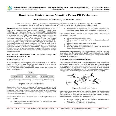 Quadrotor Control using Adaptive Fuzzy PD Technique