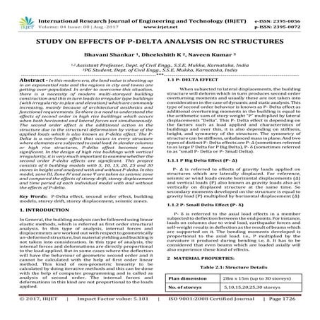 Study on Effects of P-Delta Analysis on RC Structures