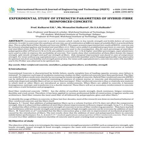 Experimental Study of  Strength  Parameters  of   Hybrid  Fibre  Reinforced C...