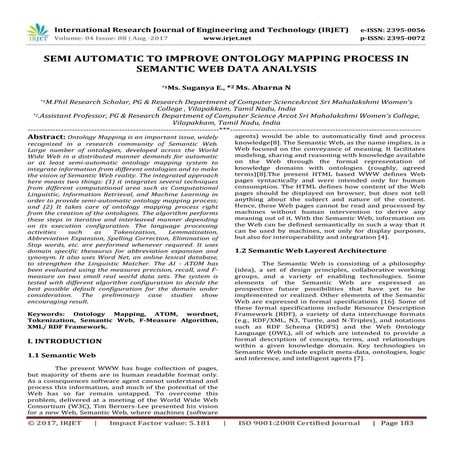 Semi Automatic to Improve Ontology Mapping Process in Semantic Web Data Analysis