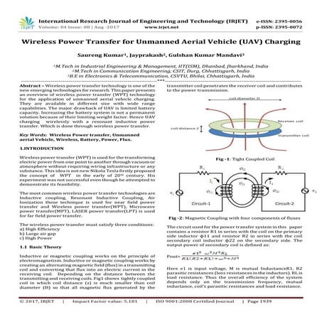 Wireless Power Transfer for Unmanned Aerial Vehicle (UAV) Charging