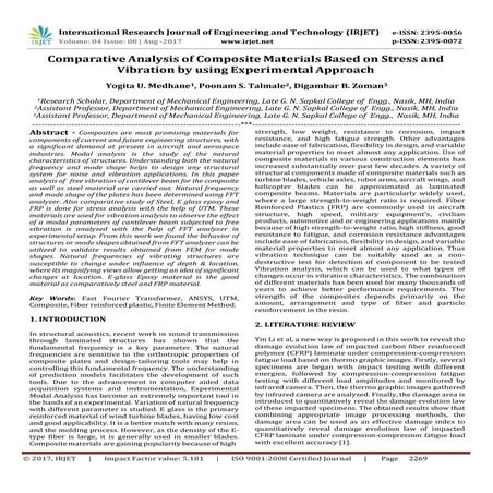 Comparative Analysis of Composite Materials based on Stress and Vibration by ...