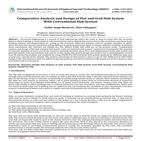 Comparative Analysis and Design of Flat and Grid Slab System with Conventiona...