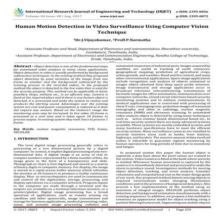 Human Motion Detection in Video Surveillance using Computer Vision ...
