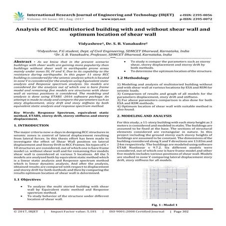 IRJET- Comparative Analysis of Multi-Storied Building with and without ...