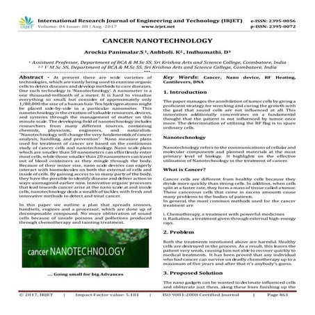 Nanotechnology in treatment of cancer | PPTX