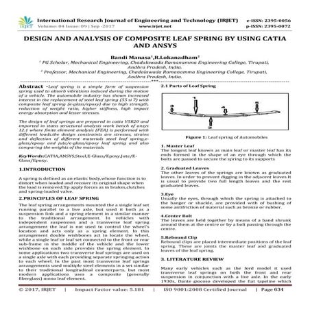 Design and Analysis of Composite Leaf Spring by using CATIA and ANSYS