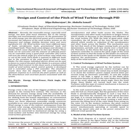 Design and Control of the Pitch of Wind Turbine through PID | PDF