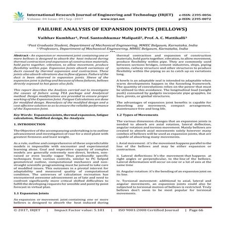 Failure Analysis of Expansion Joints (Bellows)