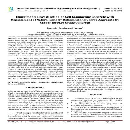 Experimental Investigation on Self Compacting Concrete with Replacement of Na...
