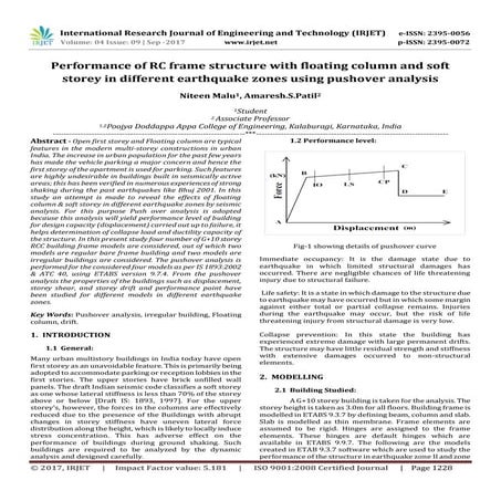 Performance of RC Frame Structure with Floating Column and Soft Storey in Dif...