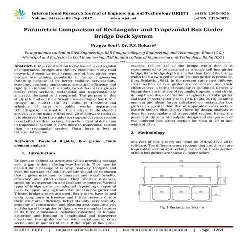 Parametric Comparison of Rectangular and Trapezoidal Box Girder Bridge Deck S...