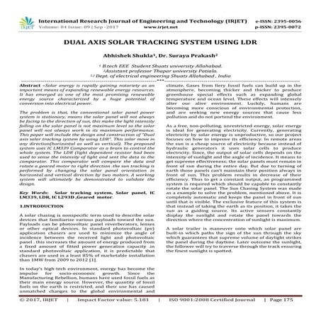 Dual Axis Solar Tracking System using LDR