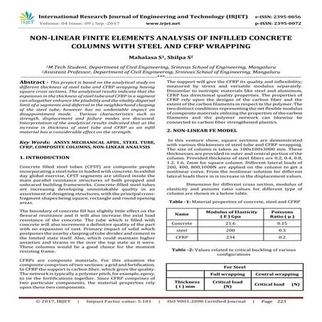 Non-Linear Finite Elements Analysis of Infilled Concrete Columns with Steel a...