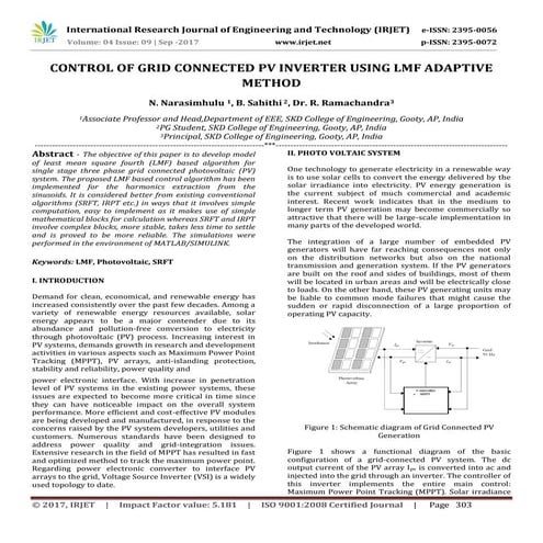 Control of Grid Connected PV Inverter using LMF Adaptive Method