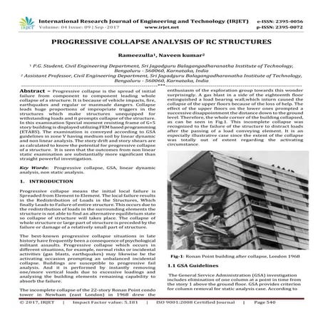 Progressive collapse of reinforced concrete structures using ETABS | PPTX