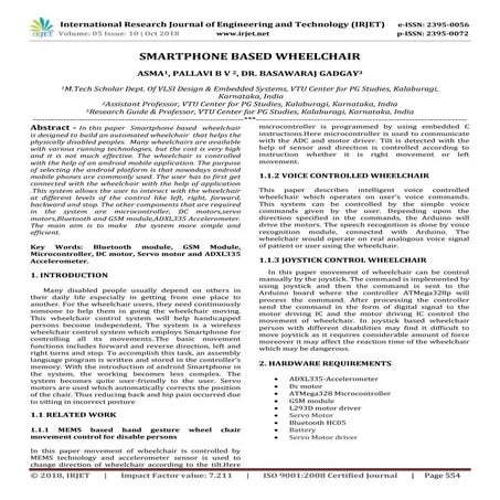 IRJET- Smartphone Based Wheelchair