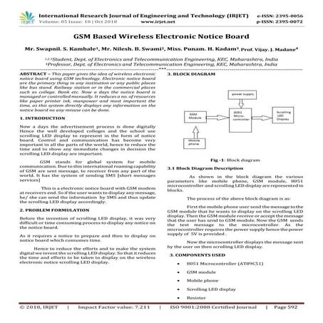 IRJET- GSM Based Wireless Electronic Notice Board
