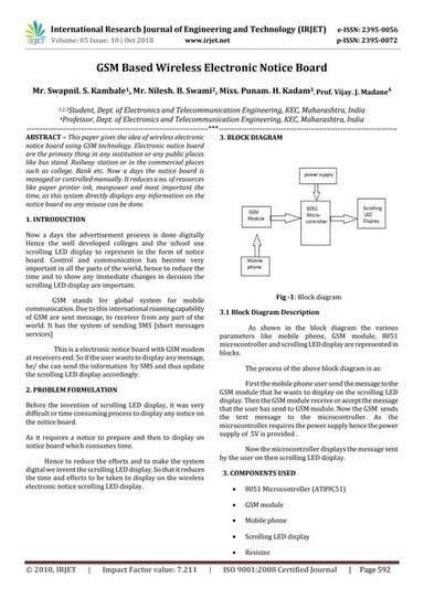 IRJET- GSM Based Wireless Electronic Notice Board