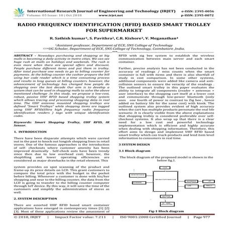 IRJET- Radio Frequency Identification (RFID) based Smart Trolley for Supermarket