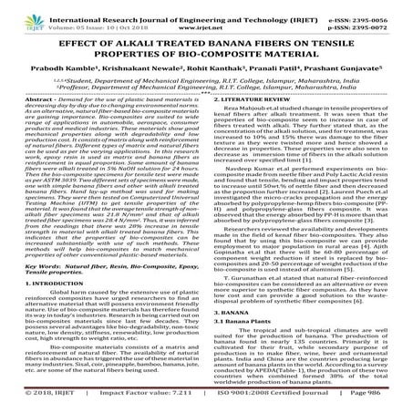 IRJET- Effect of Alkali Treated Banana Fibers on Tensile Properties of Bio-Co...