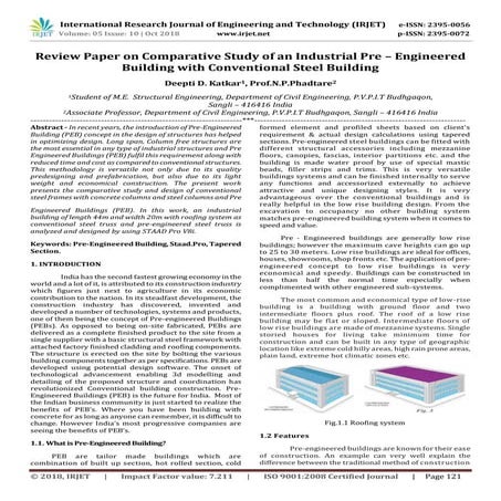 IRJET- Review Paper on Comparative Study of an Industrial Pre – Engineered Bu...