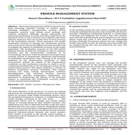 IRJET- Profile Management System