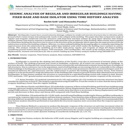 Comparative Study of Static and Dynamic Seismic Analysis of ...