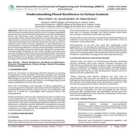 IRJET- Understanding Flood Resilience in Urban Context
