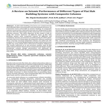 IRJET- A Review on Seismic Performance of Different Types of Flat Slab Buildi...