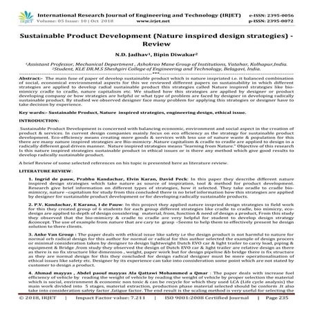 IRJET- Sustainable Product Development (Nature Inspired Design Strategies) - ...