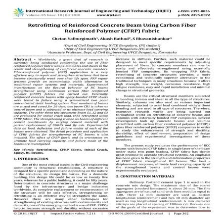 IRJET- Retrofitting of Reinforced Concrete Beam using Carbon Fiber Reinforced...