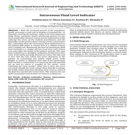 IRJET- Intravenous Fluid Level Indicator