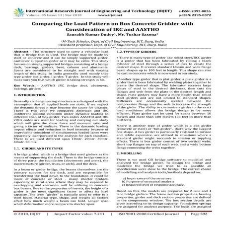 IRJET- Comparing the Load Pattern on Box Concrete Gridder with Consideration ...