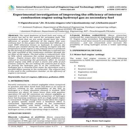IRJET- Experimental Investigation of Improving the Efficiency of Internal Com...