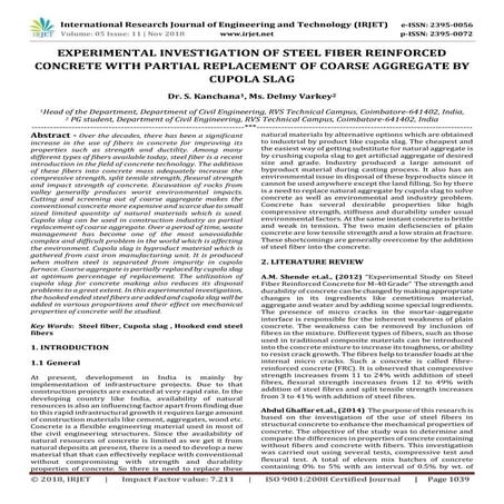 IRJET- Experimental Study on Steel Fiber-Reinforced Pervious Concrete | PDF