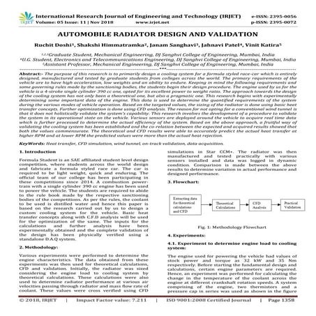 IRJET- Automobile Radiator Design and Validation