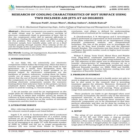 IRJET- Research of Cooling Characteristics of Hot Surface using Two Inclined ...