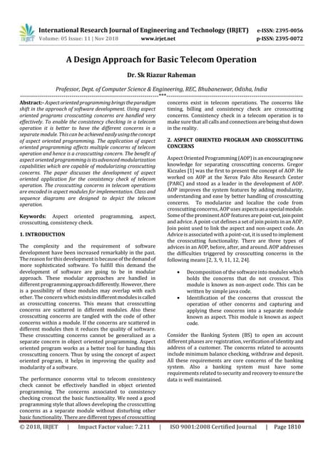 IRJET- A Design Approach for Basic Telecom Operation
