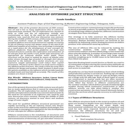 IRJET-Analysis of Offshore Jacket Structure