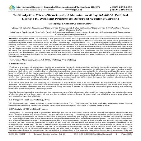 IRJET- To Study the Micro-Structural of Aluminum Alloy AA-6061 Welded using T...