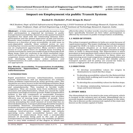 IRJET-Impact on Employment via Public Transit System
