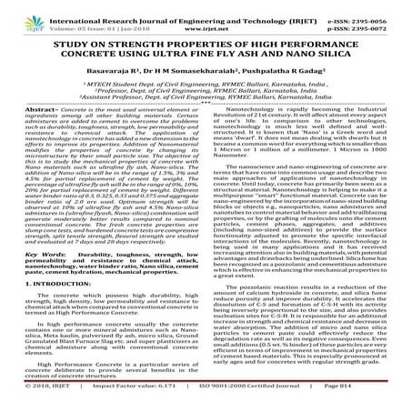 Experimental Study on Partial Replacement of Cement with Nano Silica in ...