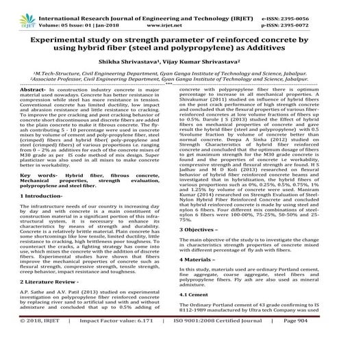 IRJET-Experimental Study on Strength of Fiber Reinforced Concrete for ...